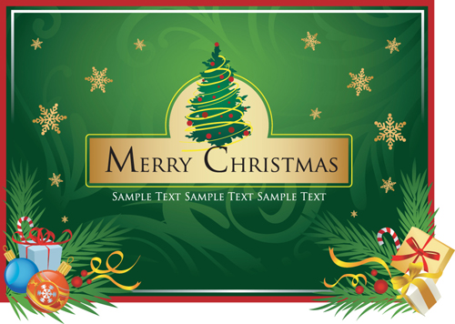 Set of Christmas theme cards elements vector material 03 material elements element christmas cards card   