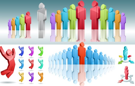 Creative 3d colored people vector people creative colored   