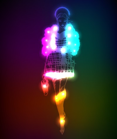 Neon light Girl design vector graphic 02 neon light girl   