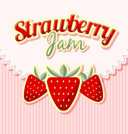 Strawberries jam with pink background vector strawberries pink background   