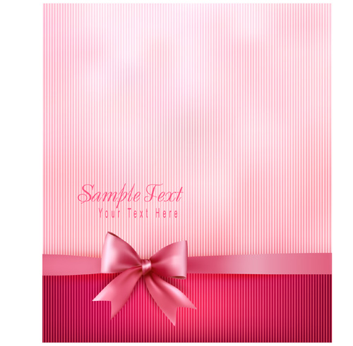 Pink background with bow vector 01 pink bow   