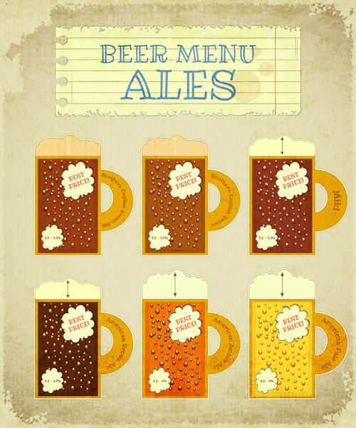 Pub beer menu retro style vector 04 Retro style Retro font pub menu beer   