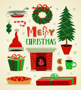 2014 Christmas cute ornaments elements vector 04 ornaments ornament elements element cute christmas   