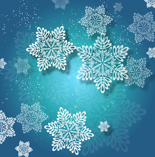 Beautiful snowflake christmas blue background vecor 03 snowflake christmas blue beautiful background   