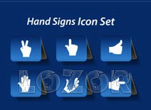 Different Hand Signs icon vector set icon Hand Signs different   