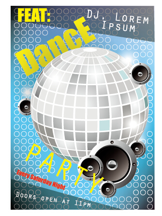 Fashion dance party flyer vector material 01 vector material material fashion dance   