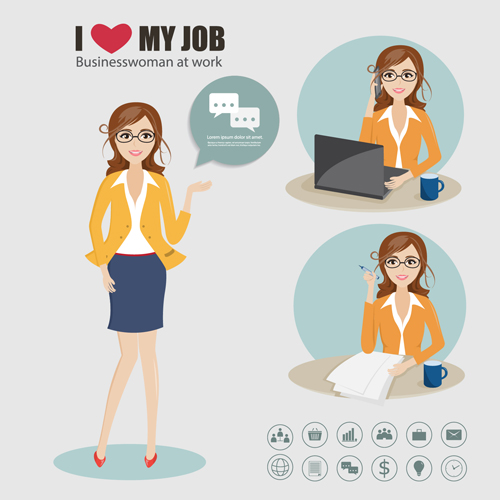 Business people working vector templates set 12 working templates people business people business   