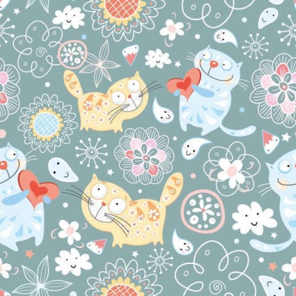 Cartoon animal vector seamless pattern cartoon background   