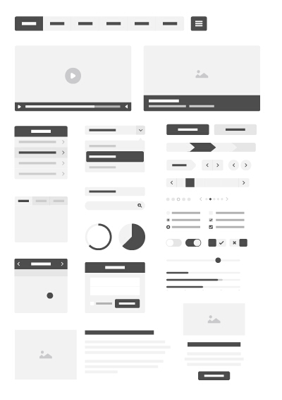 Gray website template material kit vector website template material kit   