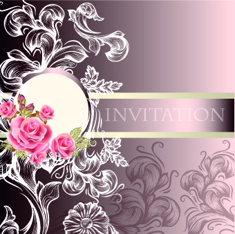 Ornate wedding invitation card vector 02 wedding ornate invitation card vector card   