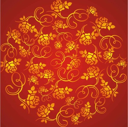 Beautiful wealth rose red background vector wealth rose pattern background   