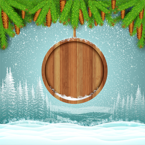 Wood barrel with christmas background design vector 10 wood design christmas barrel background   