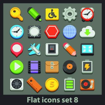 Different Flat icons vector set 01 icons icon flat different   