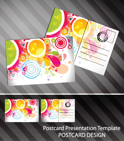 Creative Postcard design elements vector set 04 postcard elements element creative card   