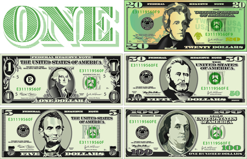 Vector money with dollars design template 01 template money dollars   