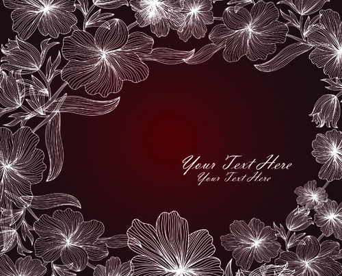 Hand drawn floral backgrounds vector 03 invitation hand drawn floral background floral   