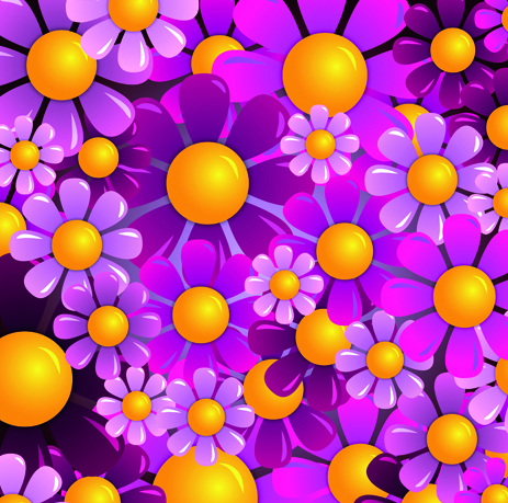 Bright Colorful flowers vector background set 03 flowers flower colorful bright   