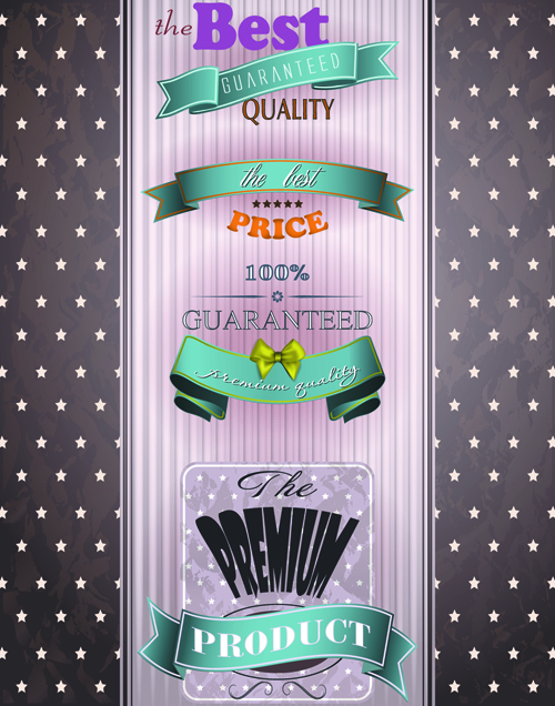 Best Retro Quality Labels vector 04 Retro font quality labels label   