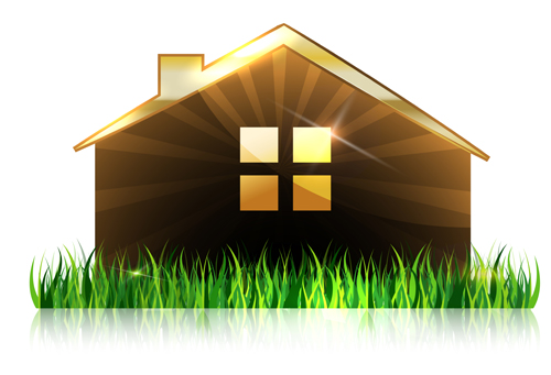 House and grass vector background Vector Background house background   