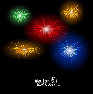 Multicolor fireworks exploding background vector 03 multicolor Fireworks exploding background vector background   