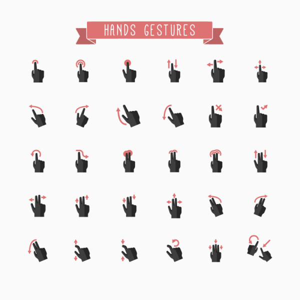 Hands gestures design vector material 04 material hands gestures   