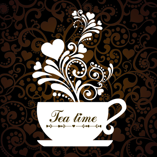 Coffee cup with floral background vector 03 image floral background floral coffee cup coffee background vector background   