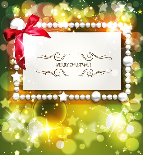 2014 Christmas Pearl card with halation background vector pearl halation christmas background vector background   