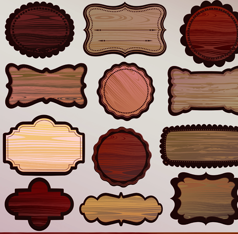 Various Wooden label design vector 03 wooden wood Various label   