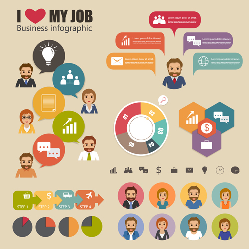 Business people working vector templates set 04 working people business people business   