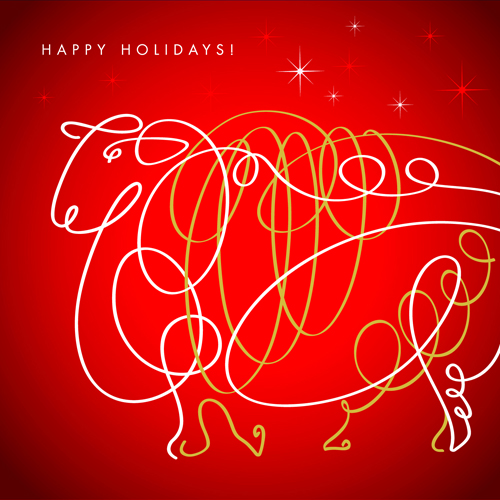 Happy holiday sheep background vector 02 sheep holiday happy background   