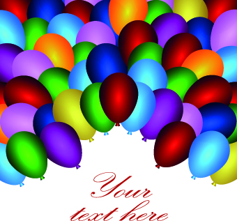 Colored balloons holiday background illustration set 05 illustration holiday colored balloons balloon background   