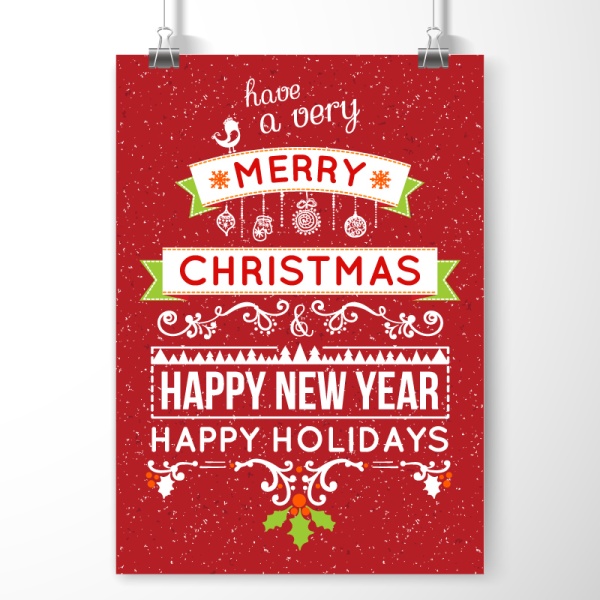 Red Christmas and New Year greeting cards vector year red new greeting christmas cards   