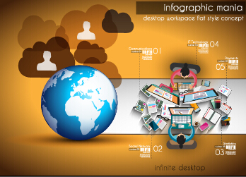 Creative timework infographic set 06 vector timework infographic graphic creative   
