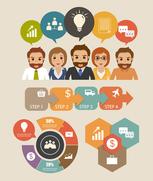 Business people working vector templates set 10 working templates business people business   