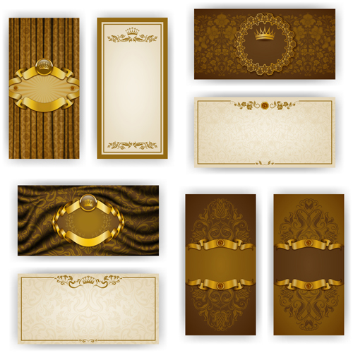 Luxury holiday greeting cards vector set 01 luxury holiday greeting cards   