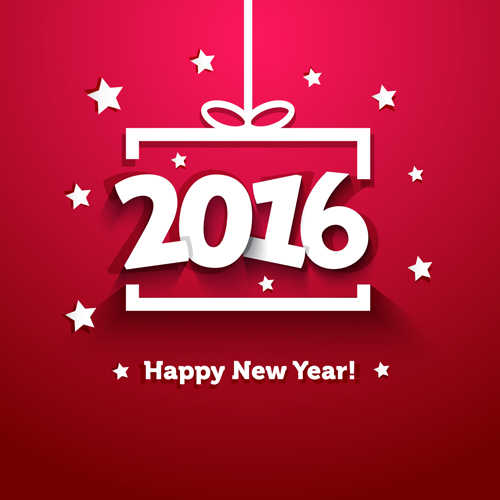 2016 Happy New Year red background vector 02 year new background   