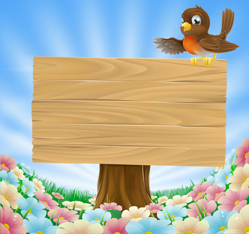 Wooden board with grass vector 02 wooden wood grass board   