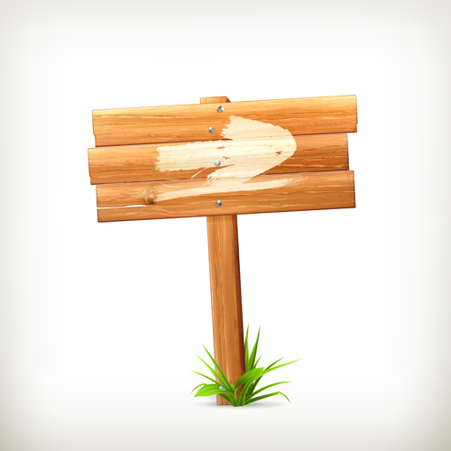 Wooden board with grass vector 01 wooden wood grass board arrow   
