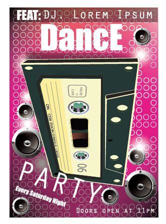 Fashion dance party flyer vector material 05 vector material party material flyer fashion   