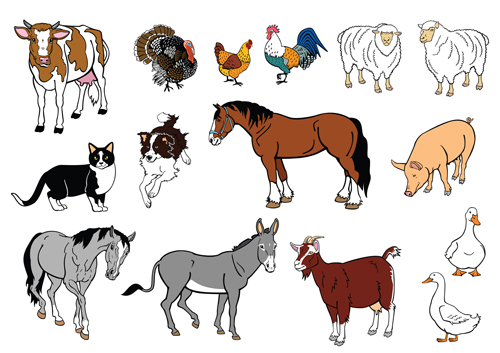 Different house animals vector material set vector material material house animals Animal   