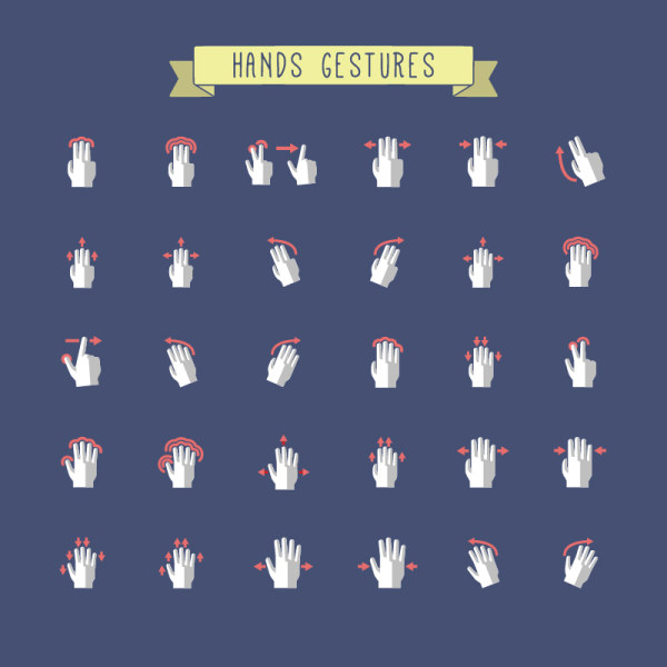 Hands gestures design vector material 03 material hands gestures gesture   