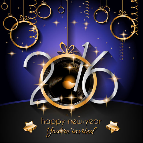 2016 new year with hanging decor vector background 03 year new hanging decor background 2016   