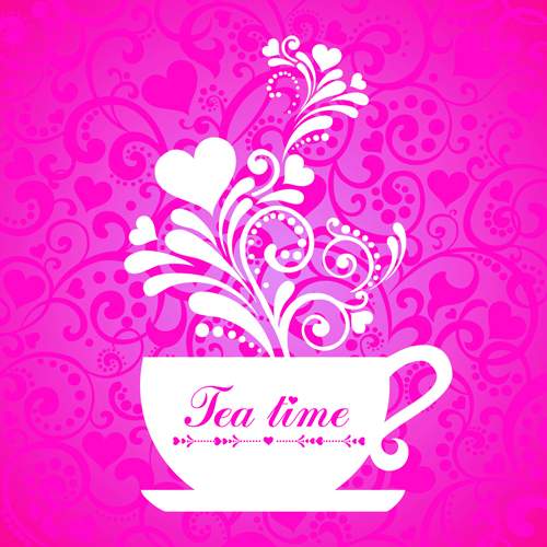 Coffee cup with floral background vector 02 floral background floral coffee cup coffee background vector background   