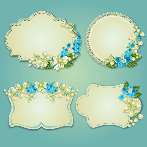 Flower and labels vector 04 labels label flower   