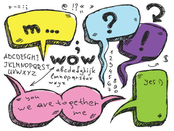 Set of Hand Drawn Speech Bubbles vector 03 speech bubbles speech hand-draw hand drawn bubble   