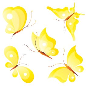 Yellow butterflies vector material material butterflies   