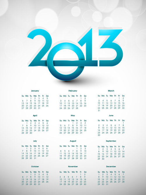 Elements of Calendar 2013 design vector art 07 elements element calendar 2013   