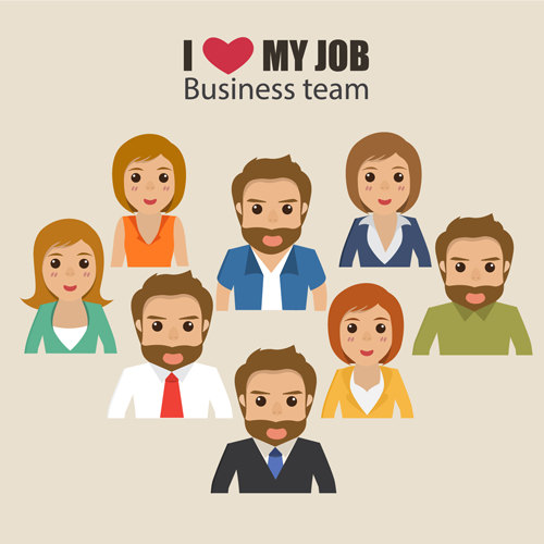 Business people working vector templates set 06 working templates people business people business   
