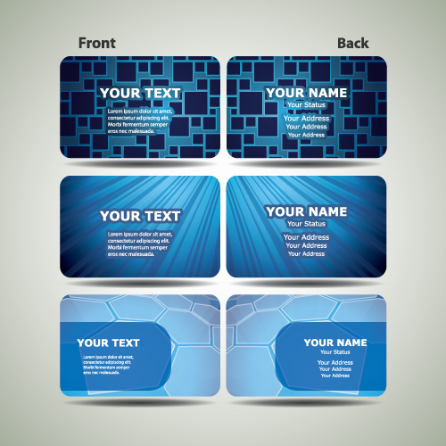 Blue Futuristic business card design vector 02 futuristic business card business   