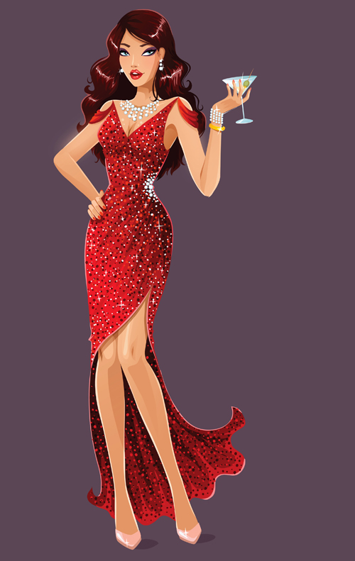 Elegant and gorgeous woman vector material 04 woman gorgeous elegant   